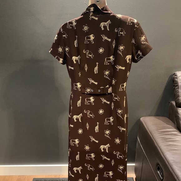 Talbots Petite Animal and Flower Print Dress - Picture 2 of 3